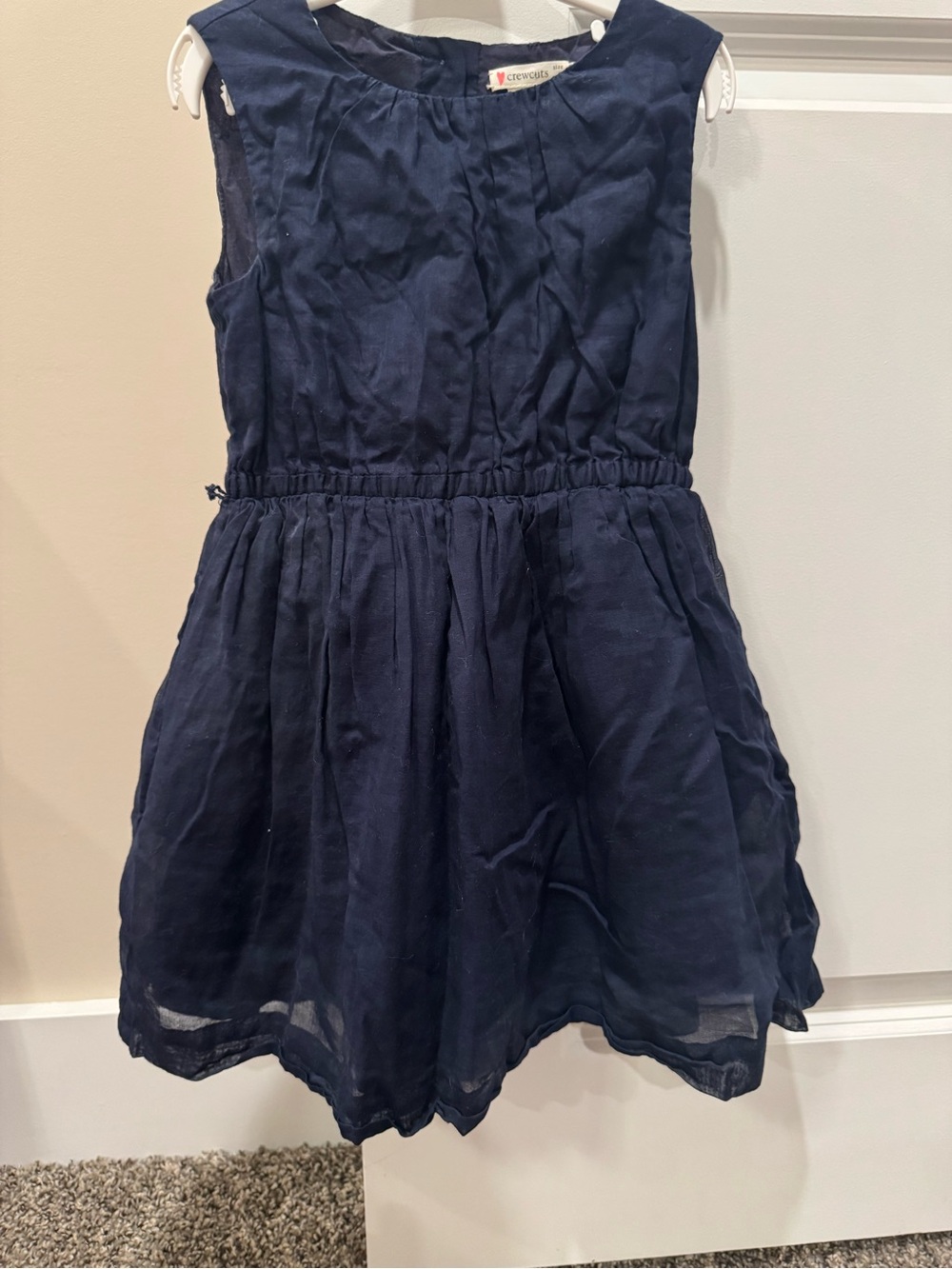 Crewcuts Navy Blue Sleeveless Gathered-Waist Dress